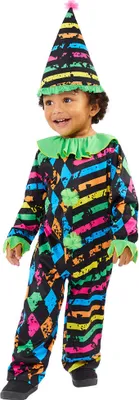 Produktbild von Mini Neon Horror Clown Kinderkostüm