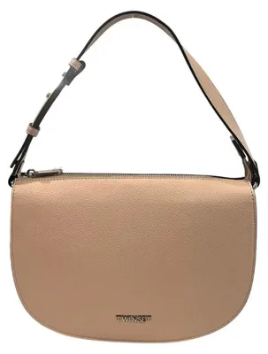 Image de Twinset pochette demi-lune rose, zip, polyuréthane