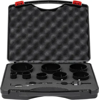 Produktbild von STIER Lochsägen Elektrikerset, HSS-Co8 Bimetall, 11-teilig 25, 32, 40, 54, 60, 68, 76 & 86 mm, für Handbohrmaschinen