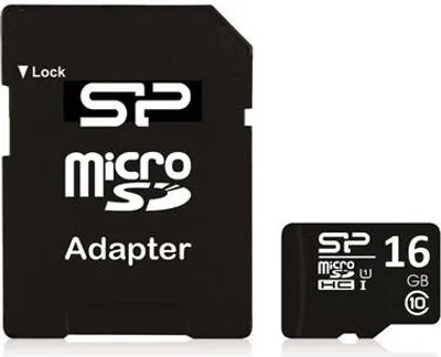Produktbild von Silicon Power SP016GBSTH010V10SP, 16 GB, MicroSDHC, Klasse 10, UHS-I, 40 MB/s, Class 1 (U1)