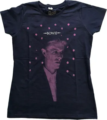 Image de David Bowie - T-shirt pour femme RO2937 (L) (Bleu marine)