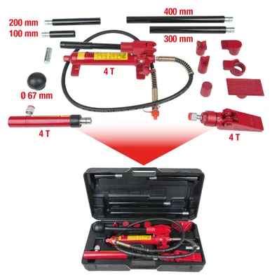 Immagine prodotto di KS TOOLS Set di utensili idraulici di livellamento per autoveicoli 4 t - 160.0445