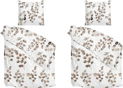 Produktbild von Bettwäschen - 135 x 200 cm - Beige - Weiß - mit Reißverschluss - 2er Set