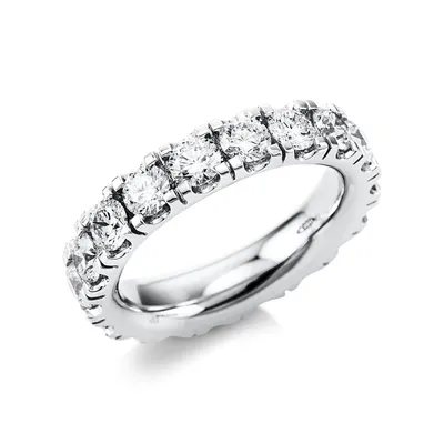 Produktbild von Memoire Ring aus 750 Gold Weißgold 19 Brillanten 3,2ct TW-SI B:4,7mm Innenumfang 54mm  Ø17.2mm