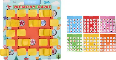 Produktbild von Passendes Memory-Spiel „Flip To Win“, doppelseitiges Holzbrett, Auto, Flugzeug, Camping, Reisespielzeug