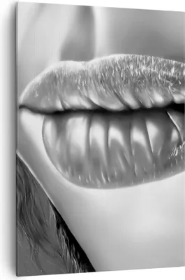Produktbild von Bild auf Leinwand - Leinwandbild - Einteilig - Lippen Gesicht weiblich Lippenstift - 70x100cm - Wand Bild - Wandbilder - Leinwanddruck - Wanddekoration - Leinwand bilder - Wandbild - PA70x100-2266