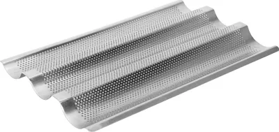 Image de moule à pain 3 cannelures Baguette Waves Baking Tray Pan Bread Baking Tool Silver
