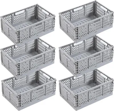 Immagine prodotto di Scatola portaoggetti pieghevole, grigia, 20x15x9 cm, in plastica