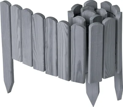Produktbild von Garronda Beeteinfassung Holz Rollzaun Gartenzaun imprägniert Flexibler Rollborder Rasenkante  Länge: 100 cm (Grau, Höhe: 20 cm)