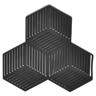Produktbild von Topfuntersetzer aus Silikon, schwarz, 13,5x13,5 cm