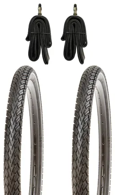 Produktbild von Kujo 2er Set 20 Zoll Fahrradreifen 20x1.75, 47-406, mit 2.5mm Polyamid Pannenschutzgürtel und Reflex, inkl. Schläuche mit Dunlopventilen