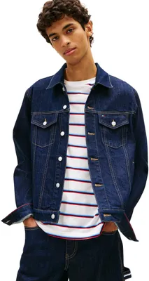 Obrázek produktu pro Tommy Jeans pánská bunda Ryan Rglr Trckr Jckt Ext Di4156 DM0DM22984, bunda typu trucker, barva: den (modrá)