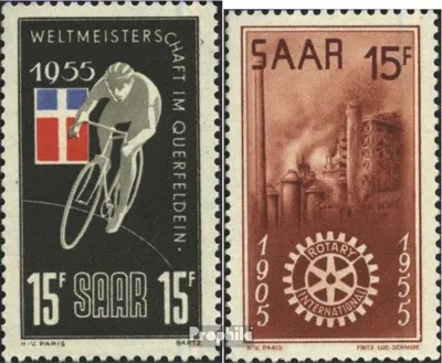Produktbild von Briefmarken Saarland 1955 Mi 357,358 (kompl.Ausg.) postfrisch Querfeldeinfahren