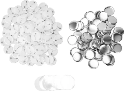 Obrázok produktu pre 100 sád kolíčkových gombíkov, okrúhly tvar, kov, DIY, prázdna sada odznakov na oblečenie, batohy, 37 mm/1,5 palca