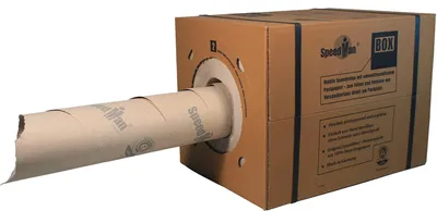 Produktbild von SpeedMan Box - Mobile Spenderbox mit Packpapier - 450m Packpapier, Grammatur 70 g/m², Schrenzpapier