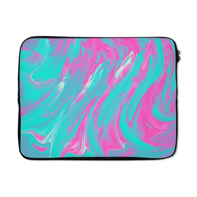 Produktbild von MuchoWow® Laptop Hülle 13 Zoll Kunst - Rosa - Blau - Psychedelisch Laptoptasche - Laptophülle - Sleeve - Rundumschutz