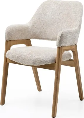 Produktbild von Polsterstuhl ALPENA mit Armlehnen, Gestell Wildeiche massiv geölt, Bezug Stoff Etna sand