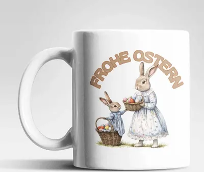 Produktbild von Ostern Hase Ostereier Kaffeetasse Teetasse Tasse Geschenkidee 325 ml – Hase-02