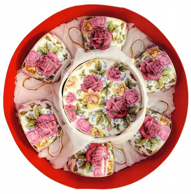 Zdjęcie produktu dla FILIŻANKA 230ml Kwiaty złoty brzeg Cienka Porcelana Kwiaty róże Yamasen