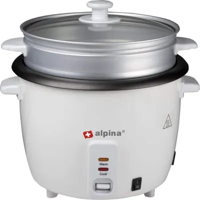 Reiskocher 1,8 l, 700 W, Koch- und Warmhalteleuchte, weiß, inkl. Dampfgarer