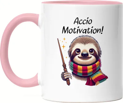 Produktbild von Accio Motivation Faultier Tasse Rosa - Lustige Kaffeetasse