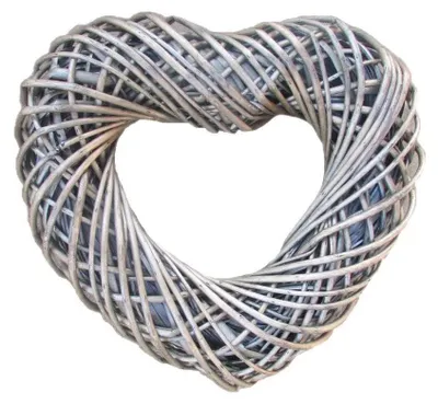 Herz-Weidenkranz, Antik-Wasch-Finish, 40 cm