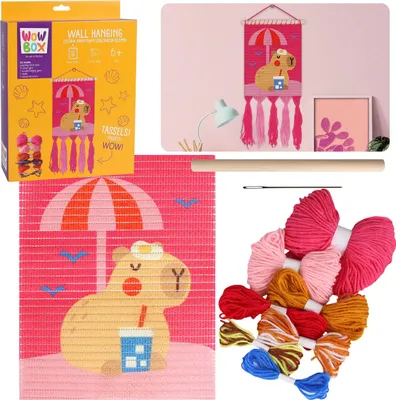 Obrázek produktu pro WOW BOX – Makrama KAPYBARA na pláži, kreativní sada pro vyšívání, nástěnná dekorace DIY 6+