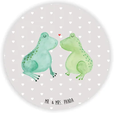 Produktbild von Mr. & Mrs. Panda magnet Frosch Liebe - Grau Pastell - Geschenk, Freundin, Kühlschrankmagnet, Hochzeitstag, für pinwand, kühlschrank, Whiteboard, Frösche