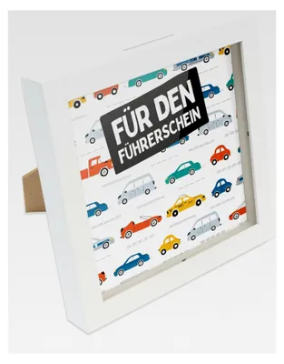 Produktbild von Geldgeschenk Spardose für den Führerschein Gutschein Bilderrahmen zum Befüllen Geschenkverpackung Einleger und Mini-Briefumschlag zum Dekorieren