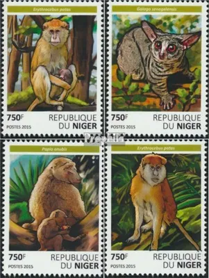 Produktbild von Briefmarken Niger 2015 Mi 3843-3846 (kompl. Ausg.) postfrisch Primaten