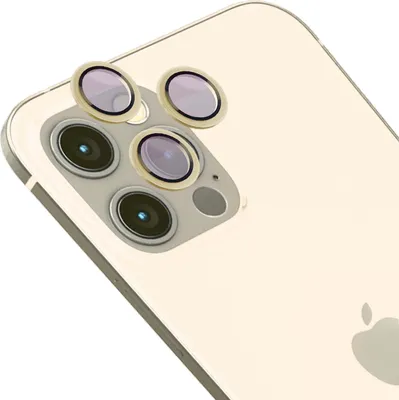 Produktbild von Bizon Glass Snap Lens Apple iPhone 12 Pro / 11 Pro / 11 Pro Max goldener Rahmen