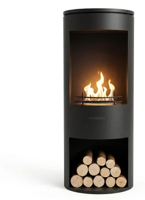 Produktbild von Xaralyn Freistehender Ethanol-Kamin - Ignis Schwarz - runder Kamin aus Metall - 2,5 kW Heizleistung - kein Schornstein erforderlich