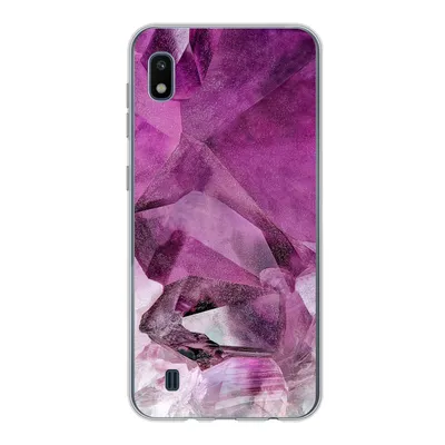 Produktbild von MuchoWow® Handyhülle Schutzhülle Hülle für Samsung Galaxy A10 Naturstein - Lila - Luxus Silikon Softcase Handy Hülle - Schutzhülle