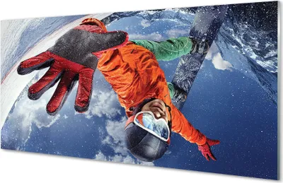 Produktbild von Glasbilder 100x50 Wandkunst Mann Bord