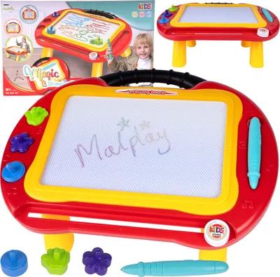 Produktbild von Malplay Zeichentisch Zeichenblatt Pendel Grafiktablett 2in1 kreatives Spiel ab 3 Jahren, 3 magnetische Briefmarken