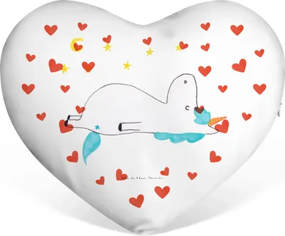Produktbild von Mr. & Mrs. Panda Sofakissen Einhorn Sternenhimmel - Weiß - Geschenk, dekoartikel, Unicorn, Liebe Kissen, Herzkissen, Sterne, Einhörner, Dekokissen, Verrückt