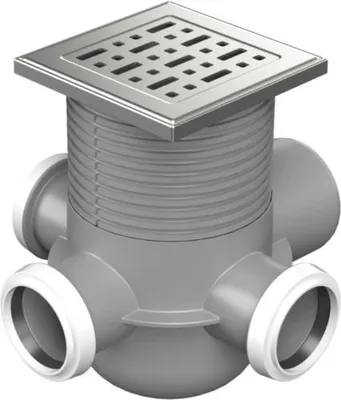 Obrázok produktu pre Bočný podlahový odtok Chud?j D50/75 MULTI, rám z nehrdzavejúcej ocele, mriežka FACE F1 801 N