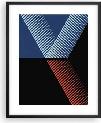 Produktbild von Gerahmtes Poster - Schwarzer Rahmen - Abstraktion Schwarz Blau - 40x50 cm - Wand Bild - Wanddeko - Wandbilder - Kunstposter - Wandposter - Bilderrahmen - Bilder - Kunstdruck - P2BPA40x50-4458
