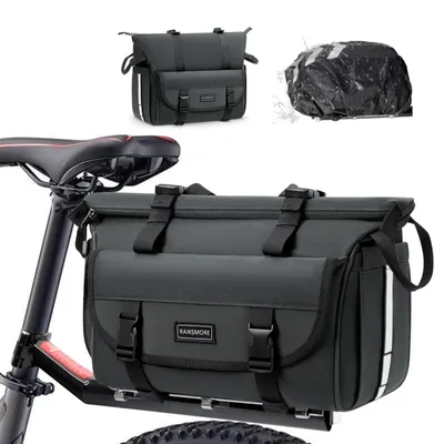 Produktbild von 18L Fahrradtasche 3 IN 1 für Gepäckträger mit Regenschutz Umhängetasche, Grau