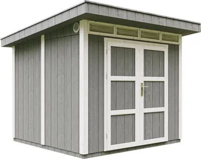 Image de Abri de jardin qualité Premium 5,9m² avec plancher et carreaux de bitume - Abri pour outils L279xL293xH239 cm - Abri de jardin TIMBELA M903A - CAVERN STEEL