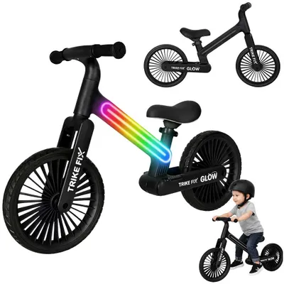 Obrázok produktu pre Detský krosový bežecký bicykel FIX GLOW s LED rámom svietiaci 12" čierny