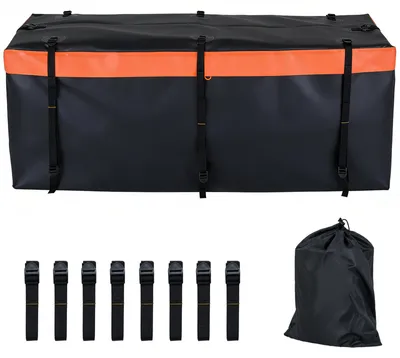 Produktbild von KOMFOTTEU Heckbox für Anhängerkupplung, 453L Auto Hintere Gepäcktasche aus PVC mit verstärkten Riemen & Aufbewahrungstasche, wasserfest & faltbar Transportbox mit für alle Fahrzeug