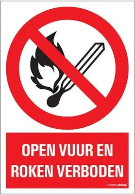 Produktbild von Offenes Feuer- und Rauchverbotsschild – 230 x 330 mm.