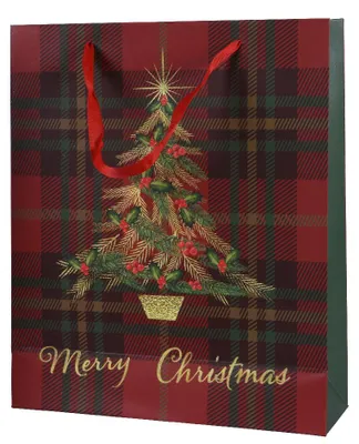 Produktbild von Geschenktüte Weihnachten 26x10x32cm mit Henkel und Motiv 1 Stück Rot