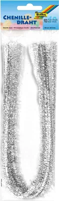 Produktbild von folia Chenilledraht (Pfeifenputzer) silber 10 Stück