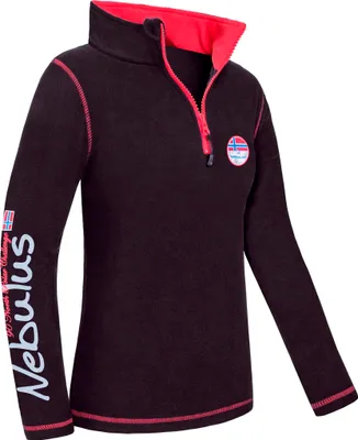 Produktbild von Nebulus Fleecepullover BRENT Damen, warmer Fleecepullover, Pulli aus Fleece mit Half Zip Reißverschluss, P6744 - Damen, schwarz-rot, XXL/44