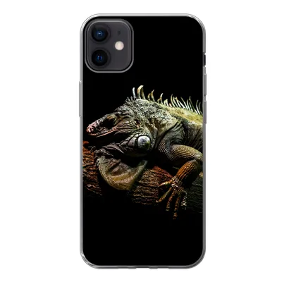 Produktbild von MuchoWow® Handyhülle Schutzhülle Hülle für iPhone 12 mini Tier - Zweig - Schwarz Silikon Softcase Handy Hülle - Bild