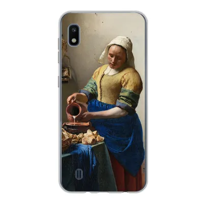 Produktbild von MuchoWow® Handyhülle Schutzhülle Hülle für Samsung Galaxy A10 Das Milchmädchen - Johannes Vermeer Silikon Softcase Handy Hülle - Schutzhülle