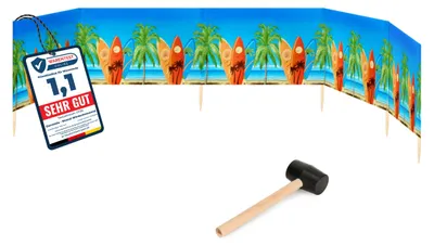 Produktbild von Garronda Strand Windschutz Sichtschutz 6m lang plus Gummihammer GAEX001