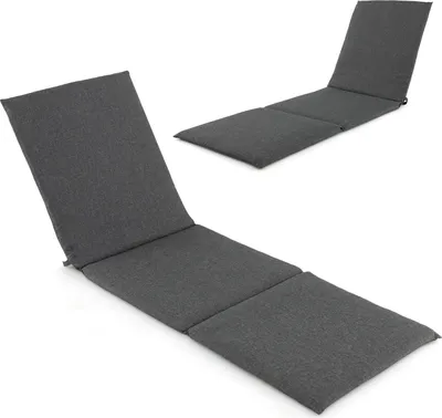 Obrázek produktu pro COSTWAY Polštář na lehátko, sada 2 ks, polštář na sluneční lehátko, polštář na zahradní lehátko, lehátko, 182 x 59 x 4,5 cm, tmavě šedá